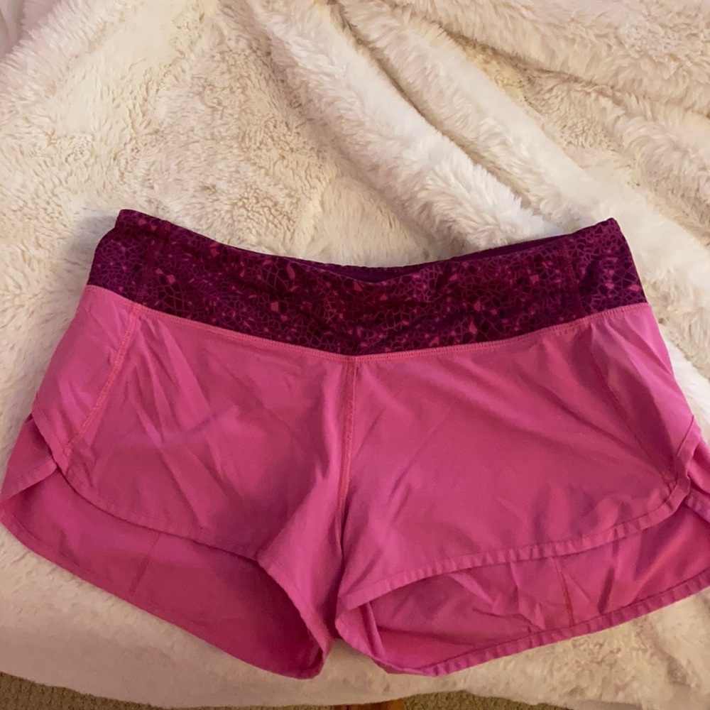 Pink lululemon size 8 speed short
